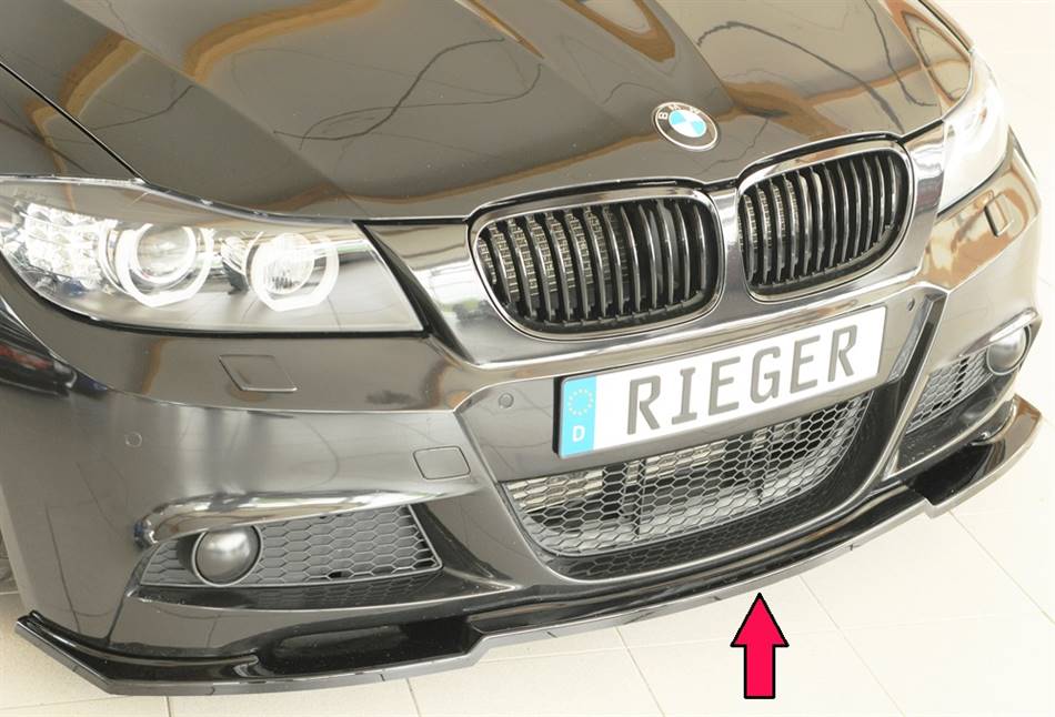 Lama ant Rieger per paraurti orig. M-Style E90/91 dal 2008 nero luc.
