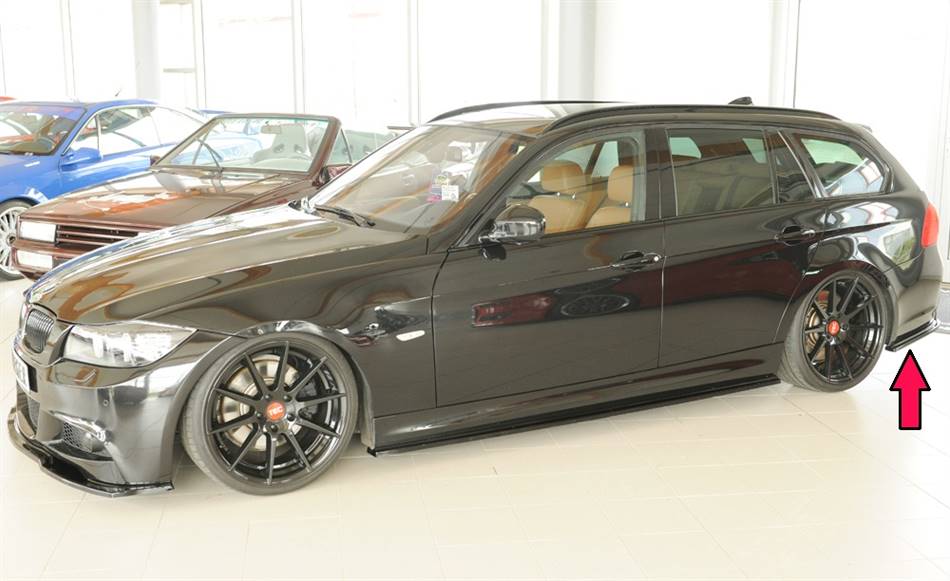 Aggiunta laterali SX Rieger per diffusore E90/91 M-Style nero lucido