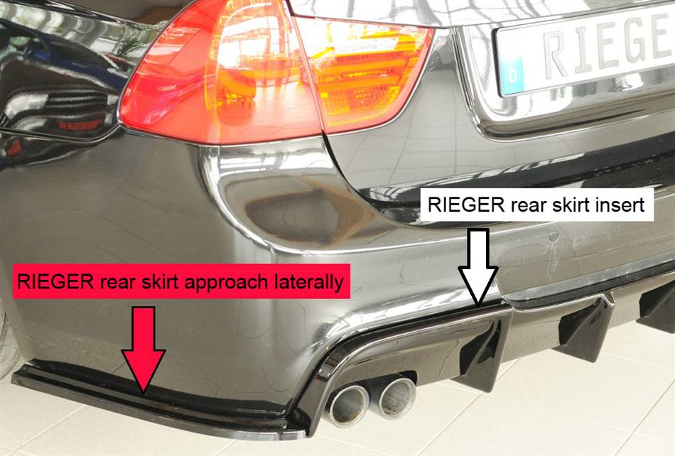 Aggiunta laterali SX Rieger per diffusore E90/91 M-Style nero lucido
