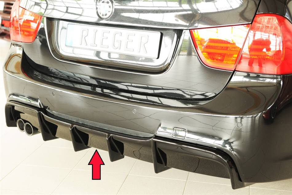 Diffusore Rieger per E90/91 M-Style incl.facelift term.2x76 SX nero