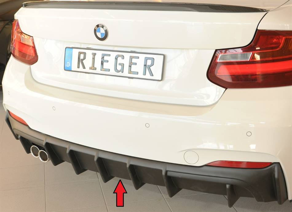 Diffusore Rieger BMW F22/23 dal'14 incl LCI per terminali 2x70 SX
