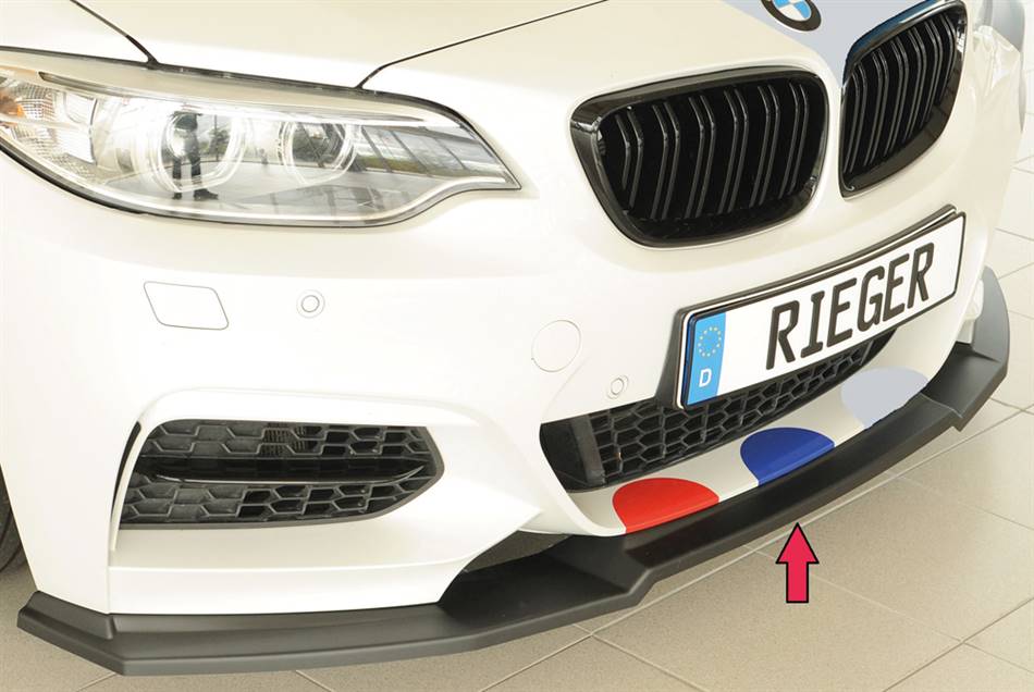 Lama ant Rieger BMW F22/23 per paraurti M-Style anche Facelift nero