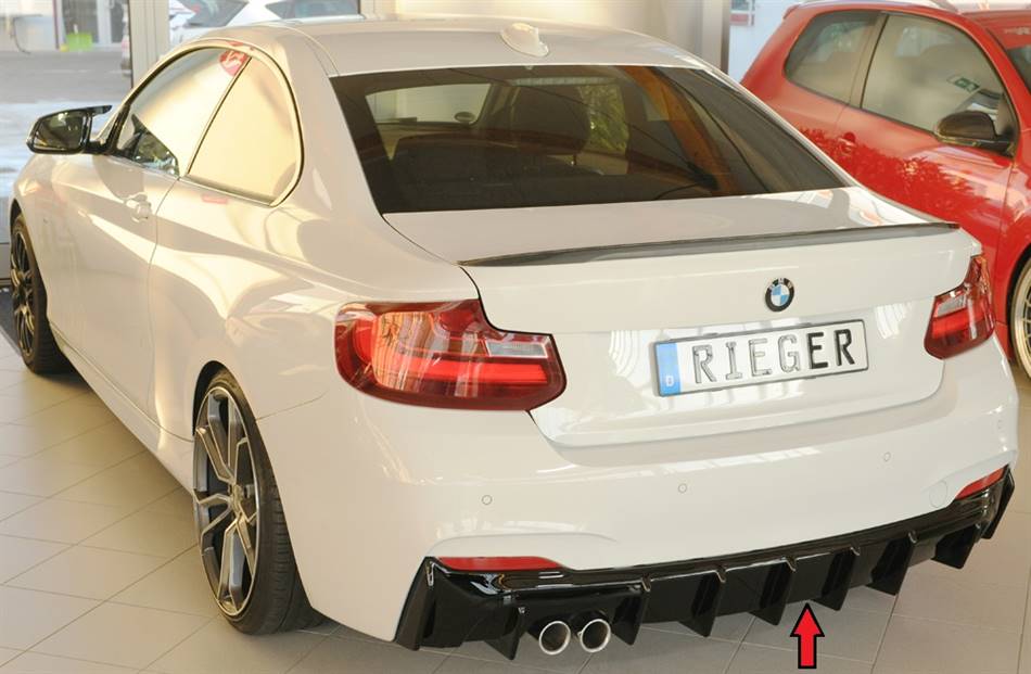 Diffusore Rieger BMW F22/23 dal'14 incl LCI per terminali 2x70 nero
