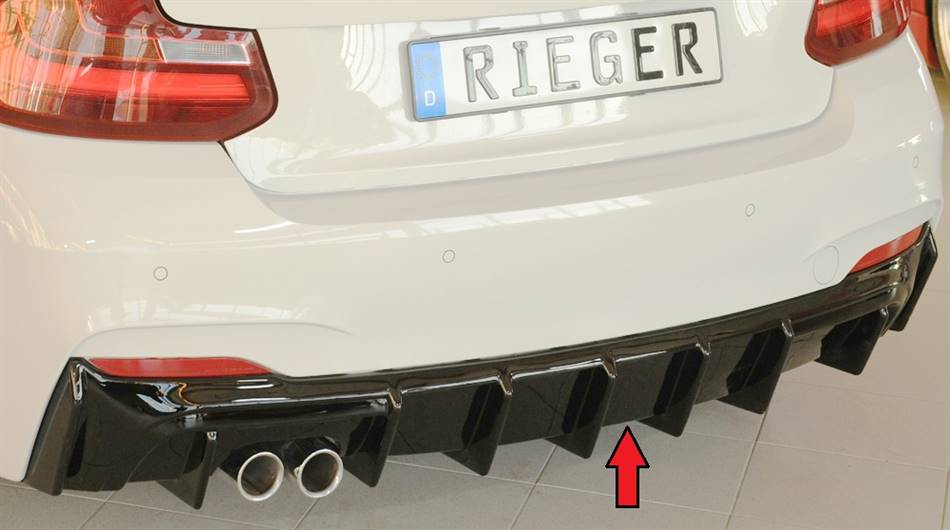 Diffusore Rieger BMW F22/23 dal'14 incl LCI per terminali 2x70 nero