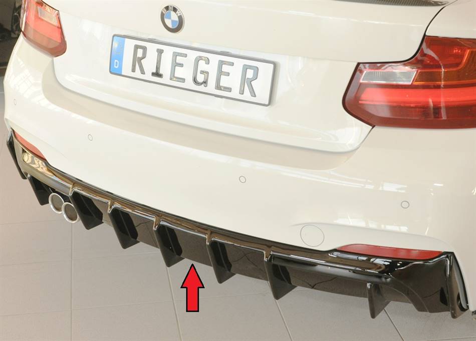 Diffusore Rieger BMW F22/23 dal'14 incl LCI per terminali 2x70 nero