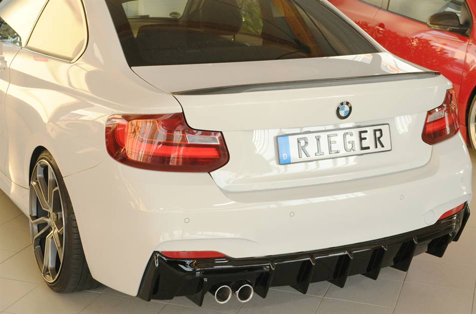 Diffusore Rieger BMW F22/23 dal'14 incl LCI per terminali 2x70 nero