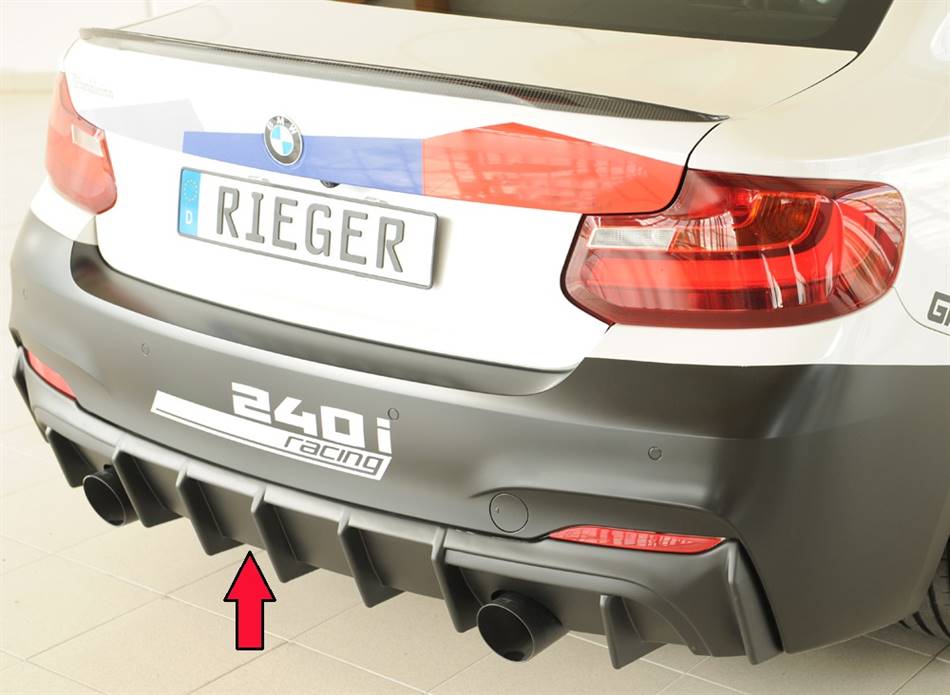 Diffusore Rieger BMW F22/23 dal'14 incl LCI per term.duplex 80 nero