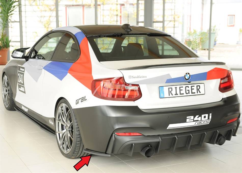 Aggiunta laterale SX per diffusore Rieger BMW F22/23 nero lucido