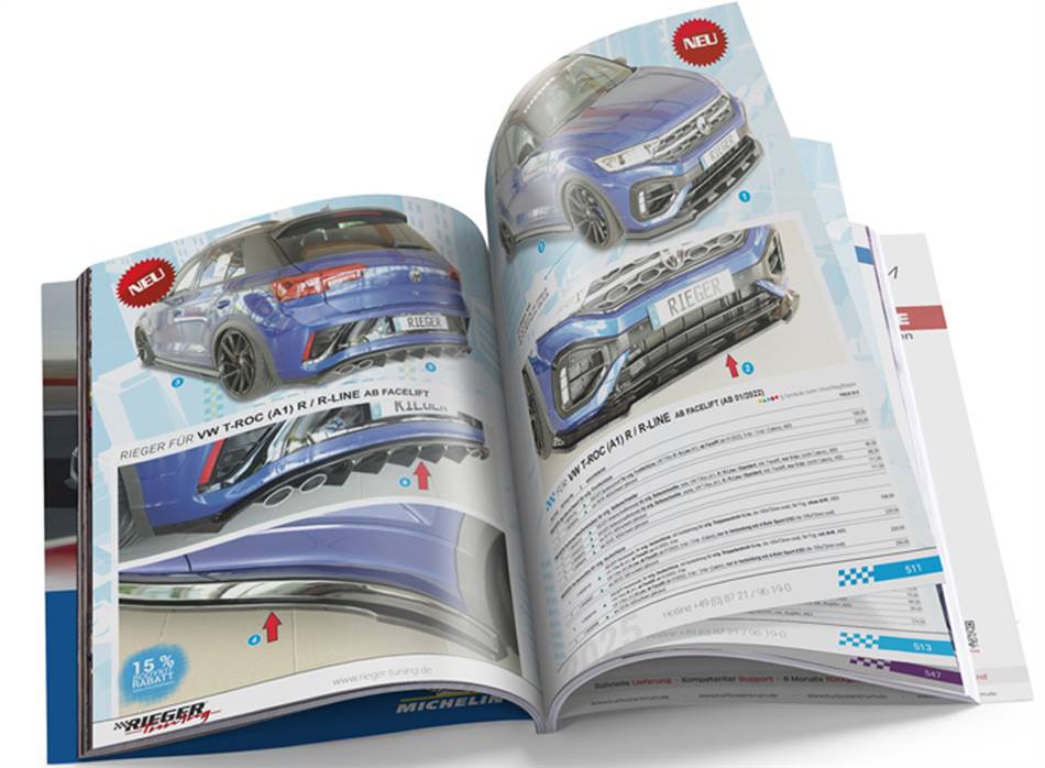 Catalogo Rieger 2025 con 640 pagine di articoli tuning esclusivi