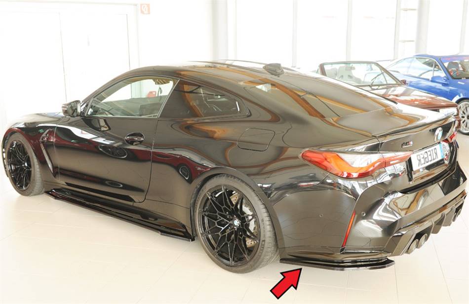 Flap post laterale SX Rieger M4 per diffusore originale nero lucido