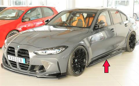 Lama sottoporta SX Rieger BMW M3 G80/81 berlina touring ABS grezzo