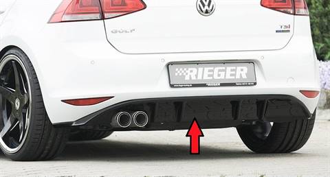 Diffusore Golf 7 nero lucido per marmitta sportiva solo sx nero luc