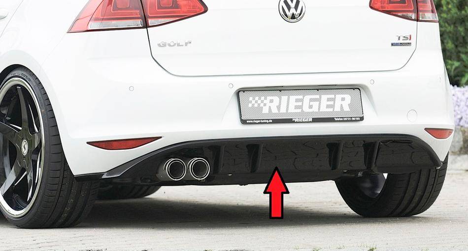 Diffusore Golf 7 nero lucido per marmitta sportiva solo sx nero luc