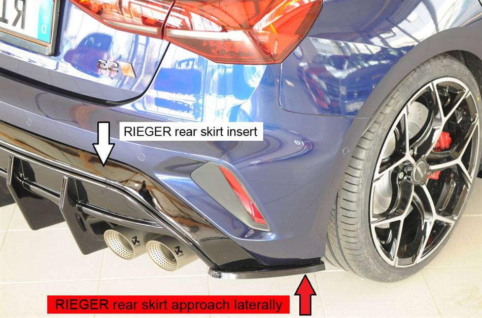 Aggiunta deflettore post.laterale DX A3 GY dal'24 nero per diff.Rieg