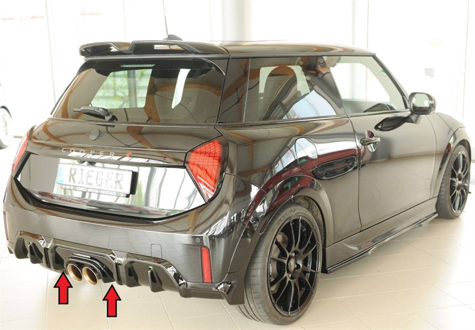 Inserto centrale MLTK Cooper FM6 per terminali centrali nero lucido