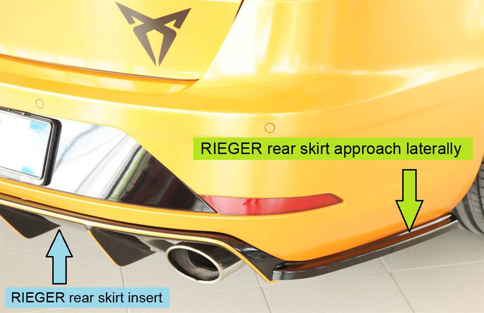 Aletta post laterale DX Leon FR/Cupra ST per diffusore Rieger nero