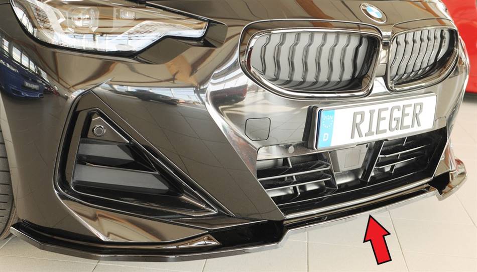 Lama ant Rieger BMW G42/G2C per paraurti M-Style nero lucido