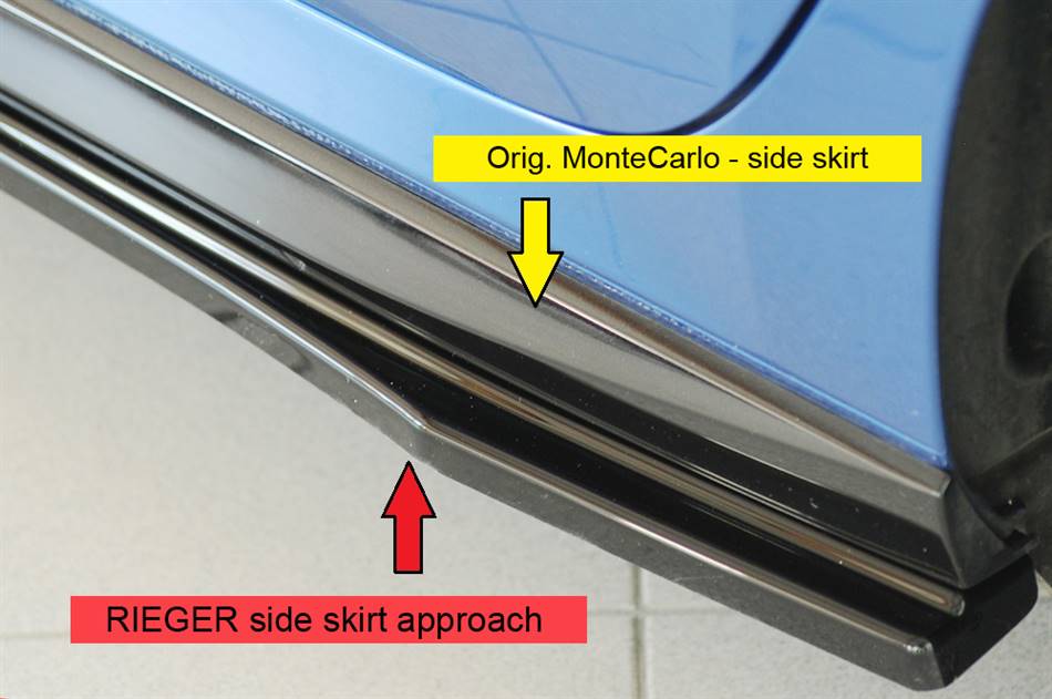 Lama sottoporta SX Rieger per Fabia PJ Monte Carlo nero lucido