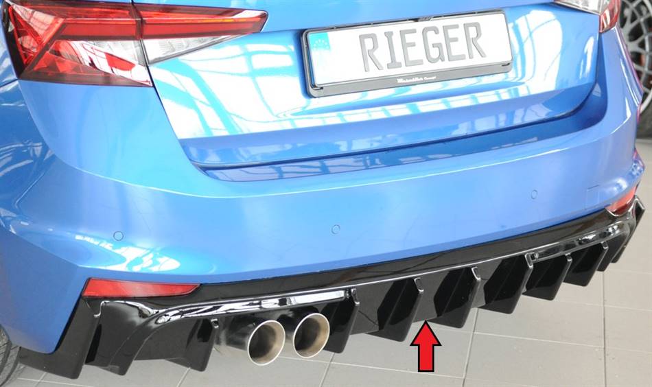 Diffusore Rieger Fabia PJ per terminali 2x80 nero lucido