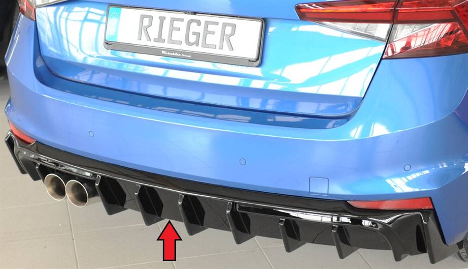 Diffusore Rieger Fabia PJ per terminali 2x80 nero lucido