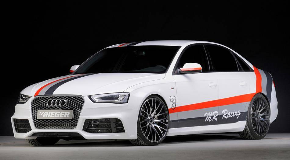 Mascherina originale A4 B8 RS dal 2012 Gun Metal per paraurti Rieger