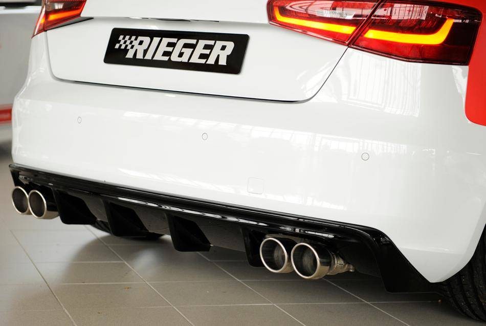 Rieger diffusore Audi A3 8V 3+5 no S-Line per 4 terminali nero lucid