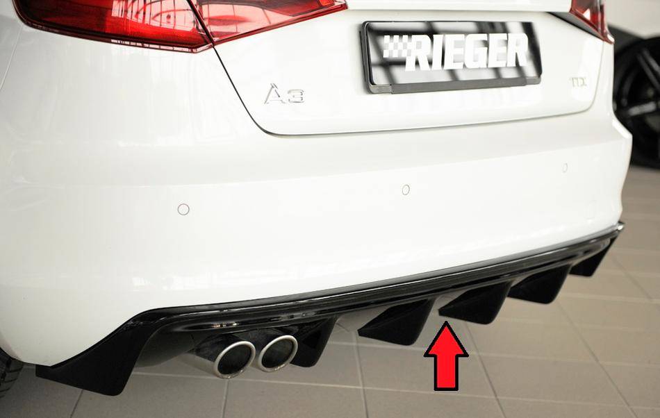 Rieger diffusore A3 8V Senza S-Line terminale doppio sx nero lucido