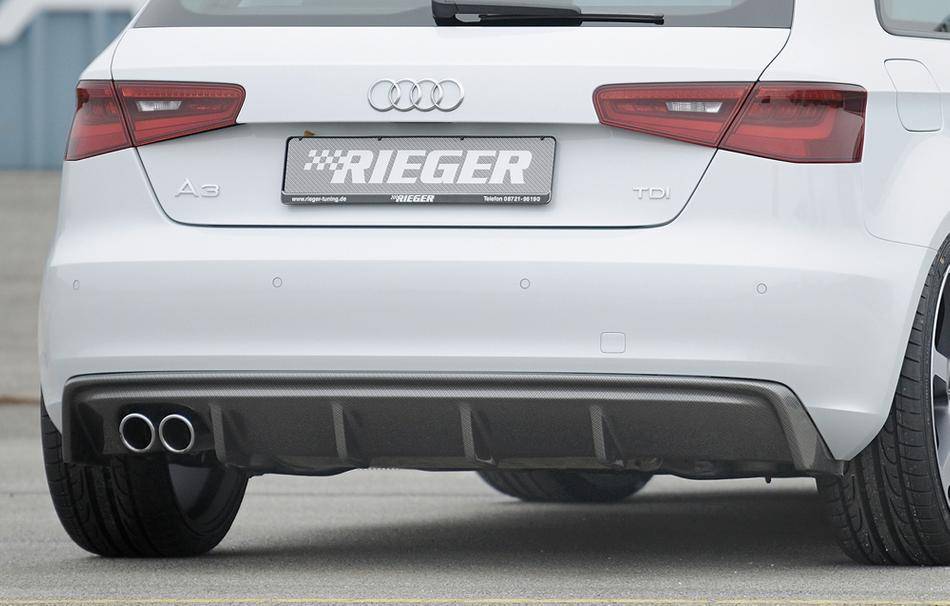 Diffusore Rieger A3 8V Senza S-Line terminale doppio sx carbon.-2016