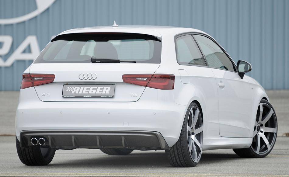 Diffusore Rieger A3 8V Senza S-Line terminale doppio sx carbon.-2016