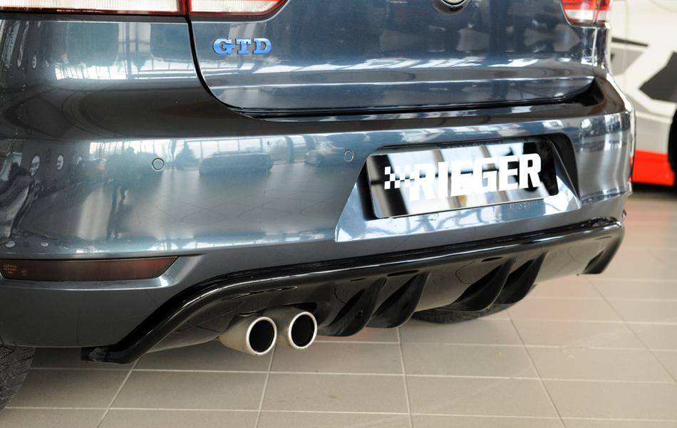 Rieger estrattore Golf VI GTD per doppi terminali solo sx nero lucid