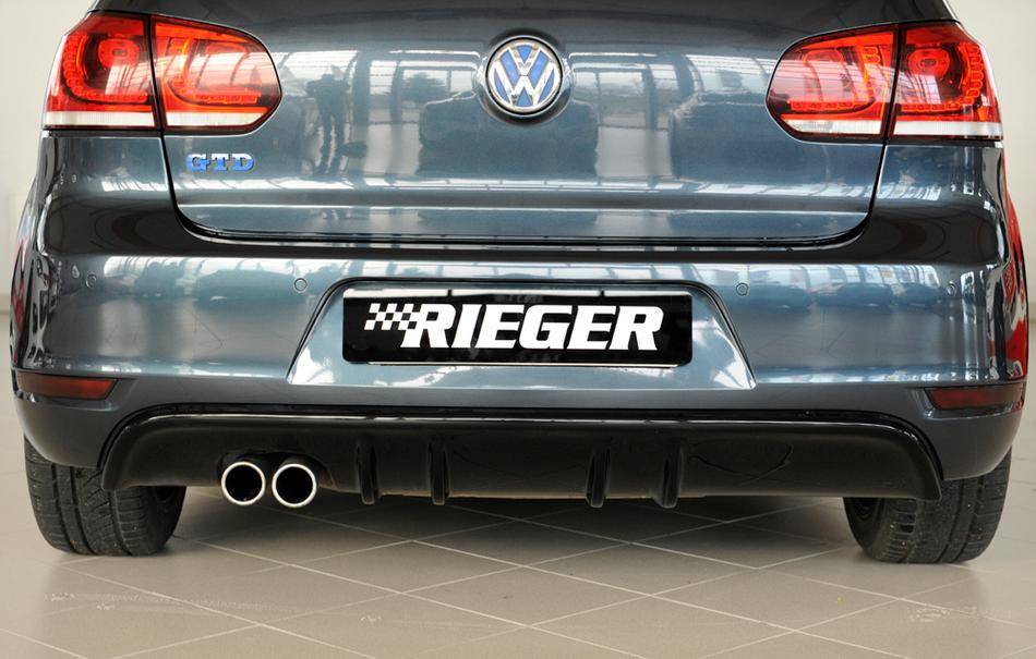 Rieger estrattore Golf VI GTD per doppi terminali solo sx nero lucid