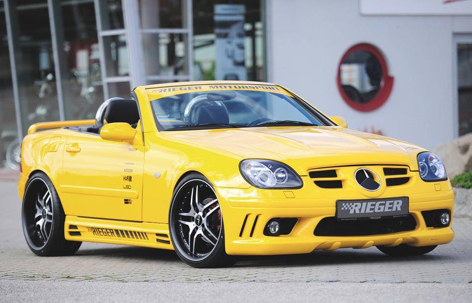 Paraurti ant SLK R170 branchie lat.aperte+fori lavafari stemma R171