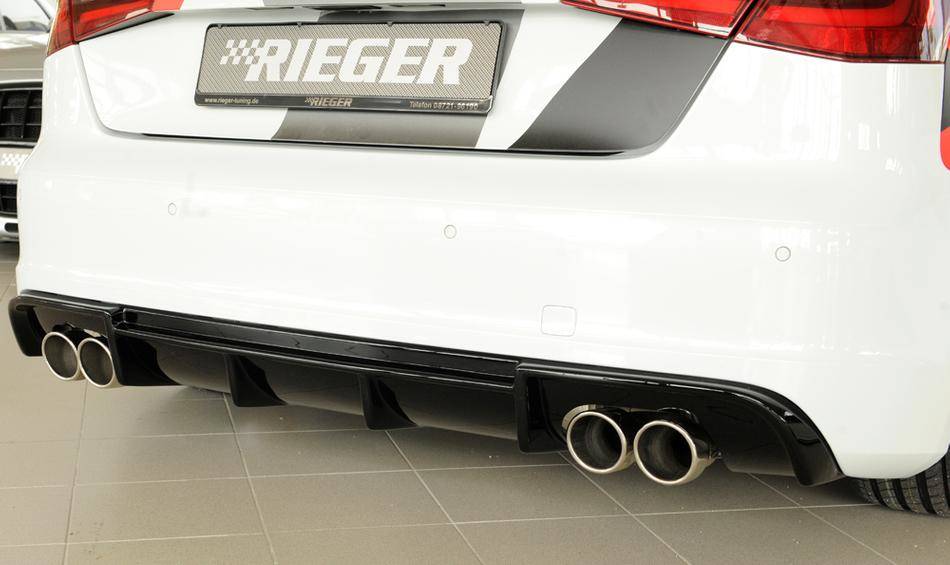 Diffusore Rieger Audi A3 8V solo S-Line marm duplex 4x90 nero lucido