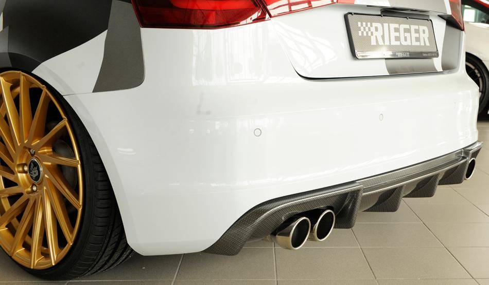 Diffusore Rieger Audi A3 8V solo S-Line marm duplex 4x90 carbonlook
