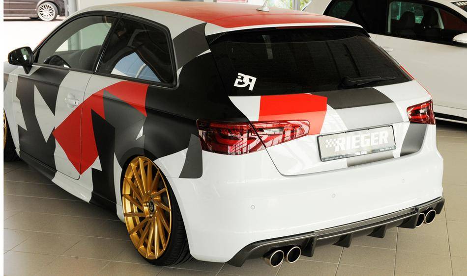 Diffusore Rieger Audi A3 8V solo S-Line marm duplex 4x90 carbonlook