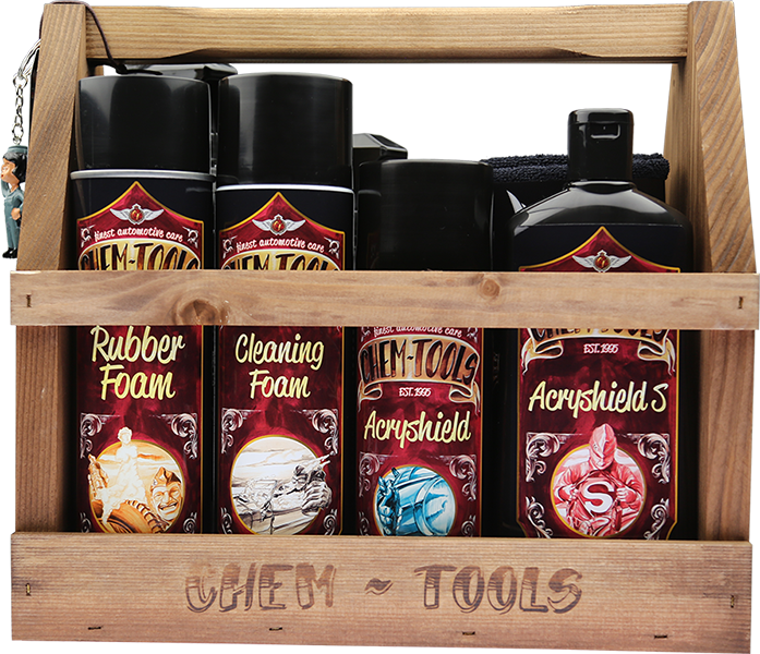 CHEM-TOOLS SET COMPLETO 8 PRODOTTI CURA DELL'AUTO