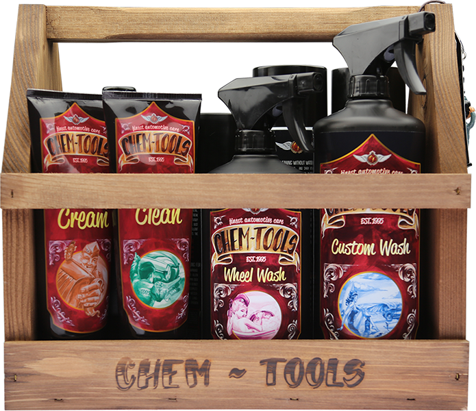 CHEM-TOOLS SET COMPLETO 8 PRODOTTI CURA DELL'AUTO