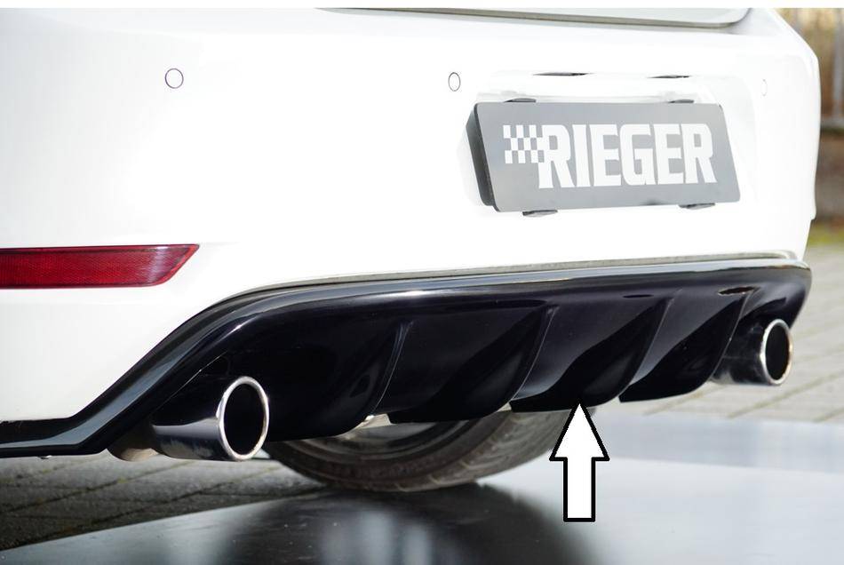 Diffusore Rieger Golf VI GTI nero lucido per marmitta originale dupl