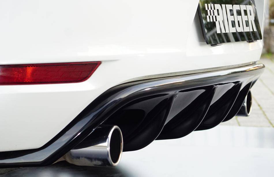 Diffusore Rieger Golf VI GTI nero lucido per marmitta originale dupl