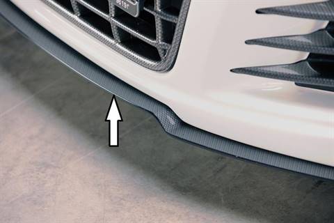 Lama DTM sagomata Scirocco carbonlook per paraurti Rieger