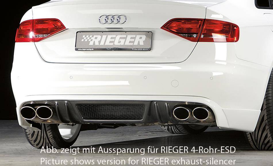 Sottoparaurti Rieger A4 B8 no-S-line-'12.11 tubo sing.duplex carbonl