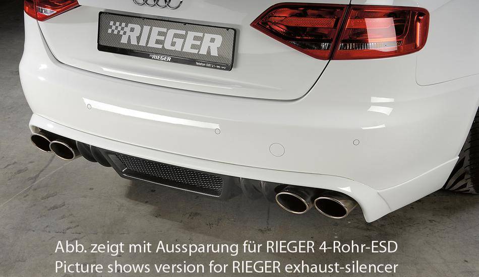 Sottoparaurti Rieger A4 B8 no-S-line-'12.11 tubo sing.duplex carbonl