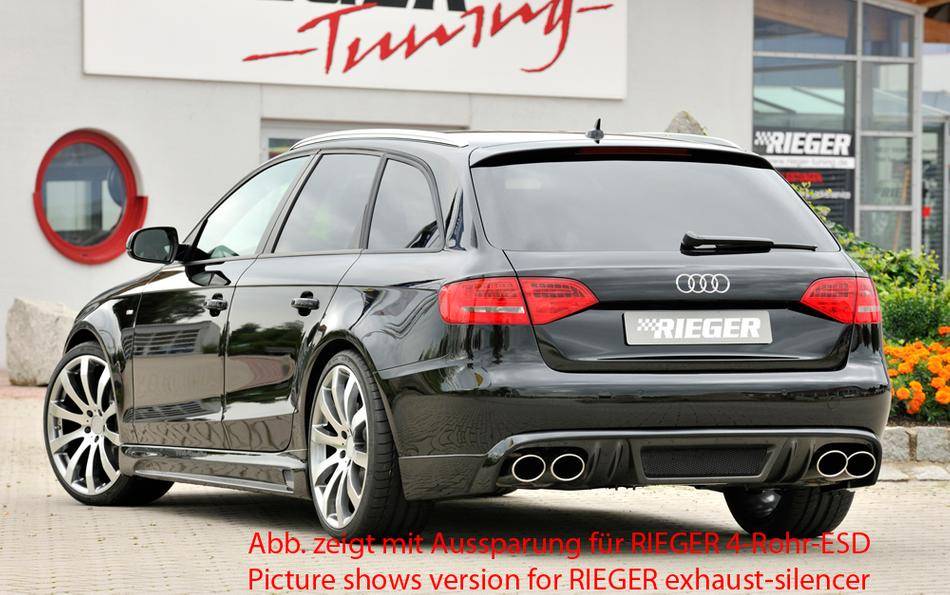 Sottoparaurti Rieger A4 B8 no-S-line-'12.11 tubo sing.duplex carbonl