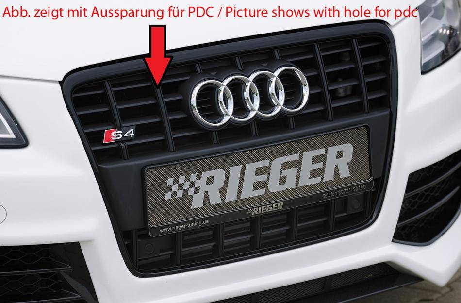 Mascherina S4 nera orig. A4 B8 per paraurti Rieger senza PDC