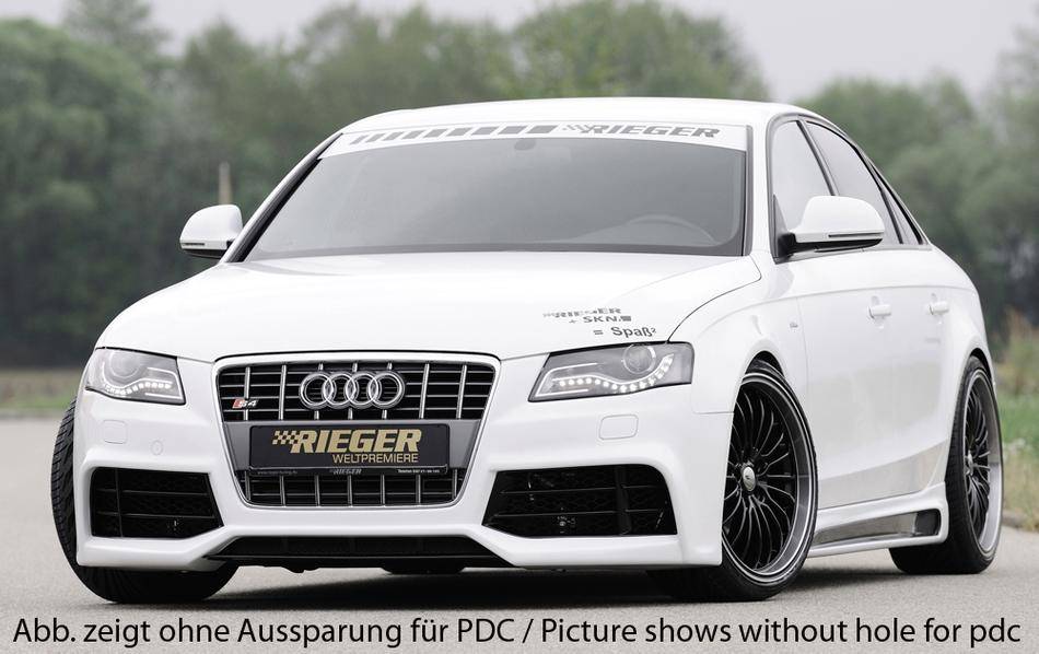 Mascherina S4 grigio platino con PDC per paraurti Rieger A4 B8